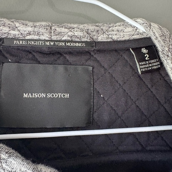 Maison Scotch Women’s Blazer 100% Cotton Jacket Sweater Gray Full Zip Size 2 - Picture 3 of 6